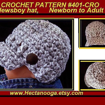 401-CRO, Newsboy Hat, Baby to Adult