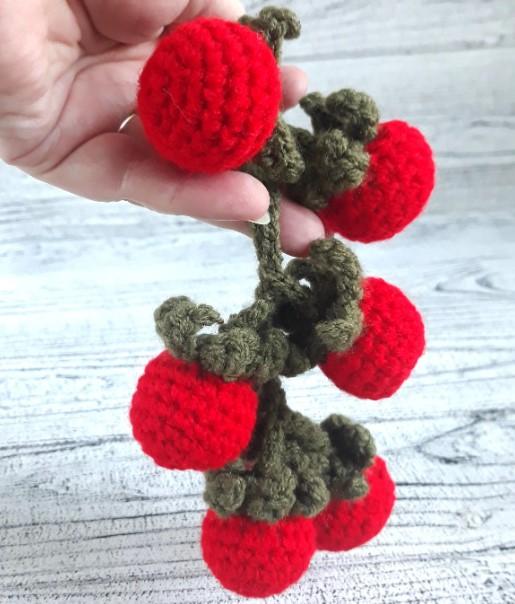 Crochet Cherry Tomato Plant Pattern: Montessori Baby Toy (PDF Pattern)