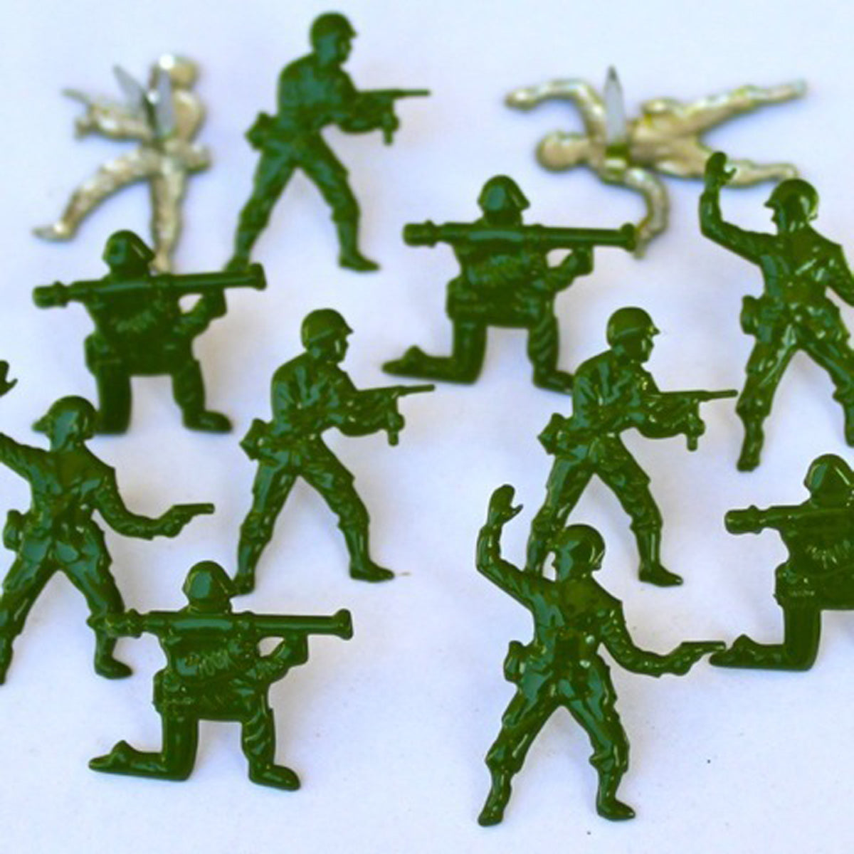 Eyelet Outlet Shape Brads 12/Pkg - Army Men