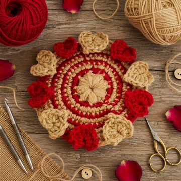 Crochet Heart Coaster Pattern | PDF + Video Tutorial