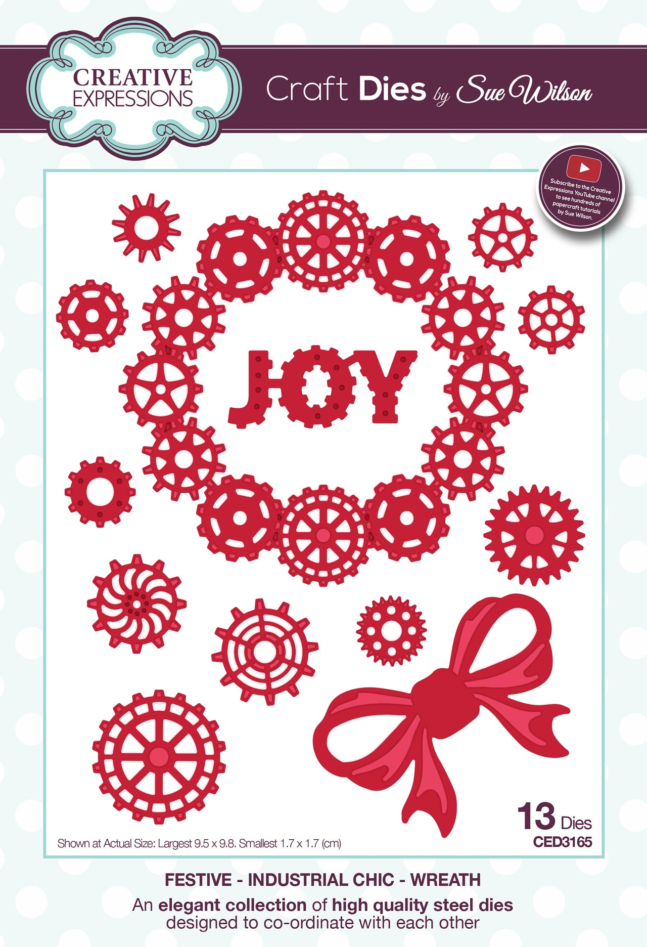 Creative Expressions Festive Craft Dies By Sue Wilson - Industrial Chic-Wreath