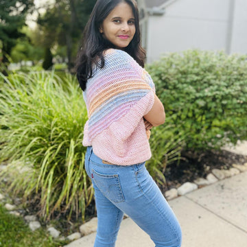V-Snug Oversized Crochet Tee