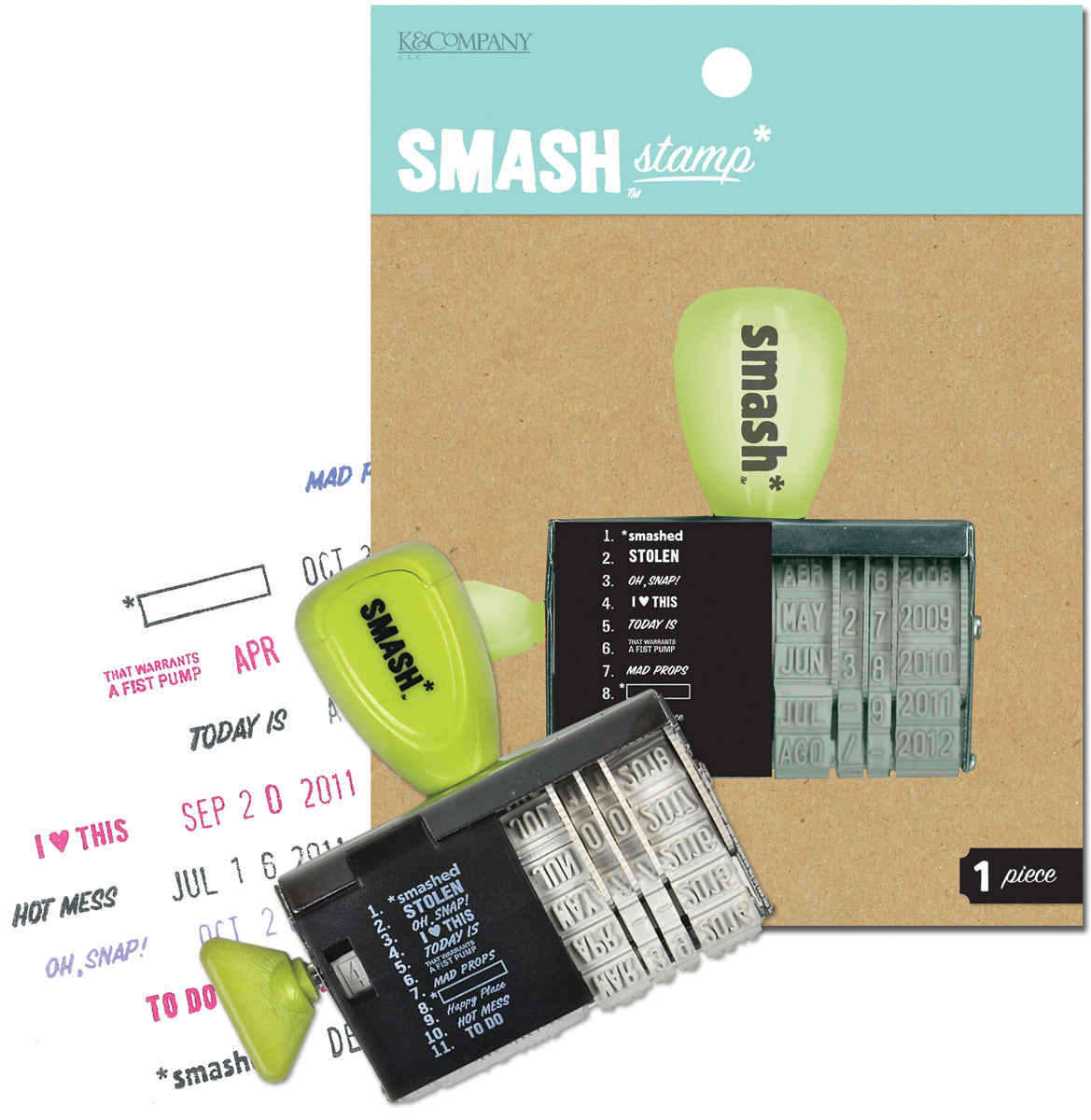 K&Company SMASH Date Stamp 3"X3" - 484120