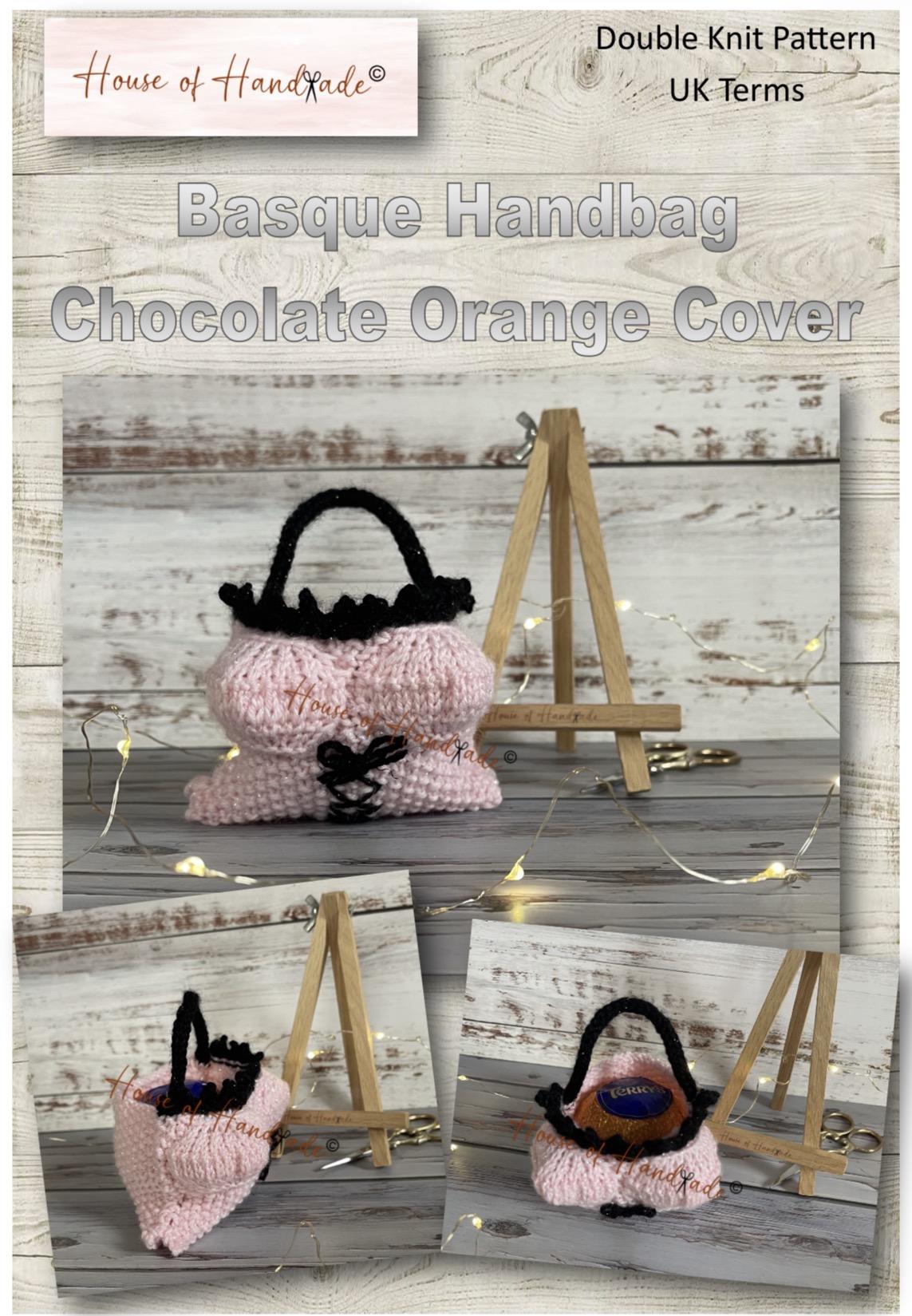 Basque Handbag Chocolate Orange Cover Knitting Pattern