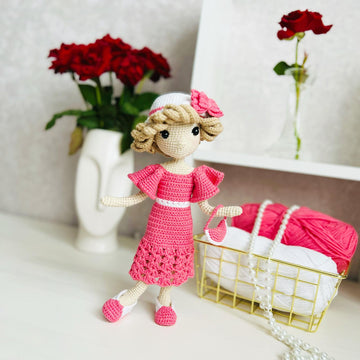 Crochet doll pattern, Amigurumi doll, crochet doll clothes, Miss 1930s