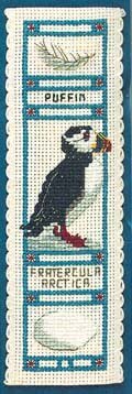 Textile Heritage Puffin Bookmark Cross Stitch Kit - 19cm x 5cm