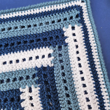 Filet Log Cabin Blanket