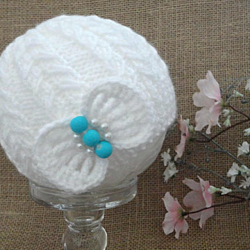 Knitting PATTERN Baby Hat with Crochet Bow 0 - 12 months