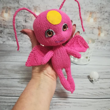 Knitting pattern cute toy pink bug and little fox From the Kwami collection