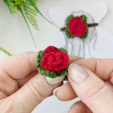 Crochet Mini Rose Pattern, Easy Flower Decor