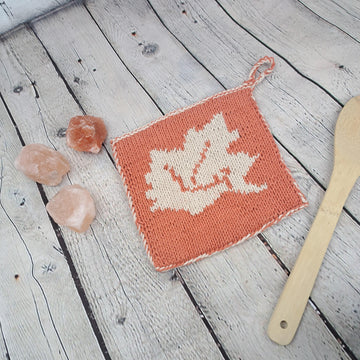 Autumn Pot Holder, Kitchen Accessory in Double-Face Knitting Technique