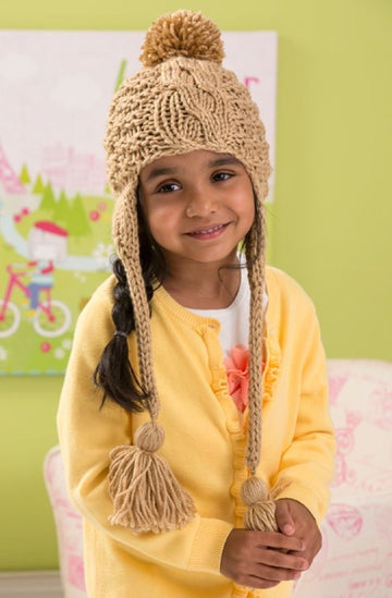 Cabled Toddler Hat in Red Heart Soft Solids - LW4305