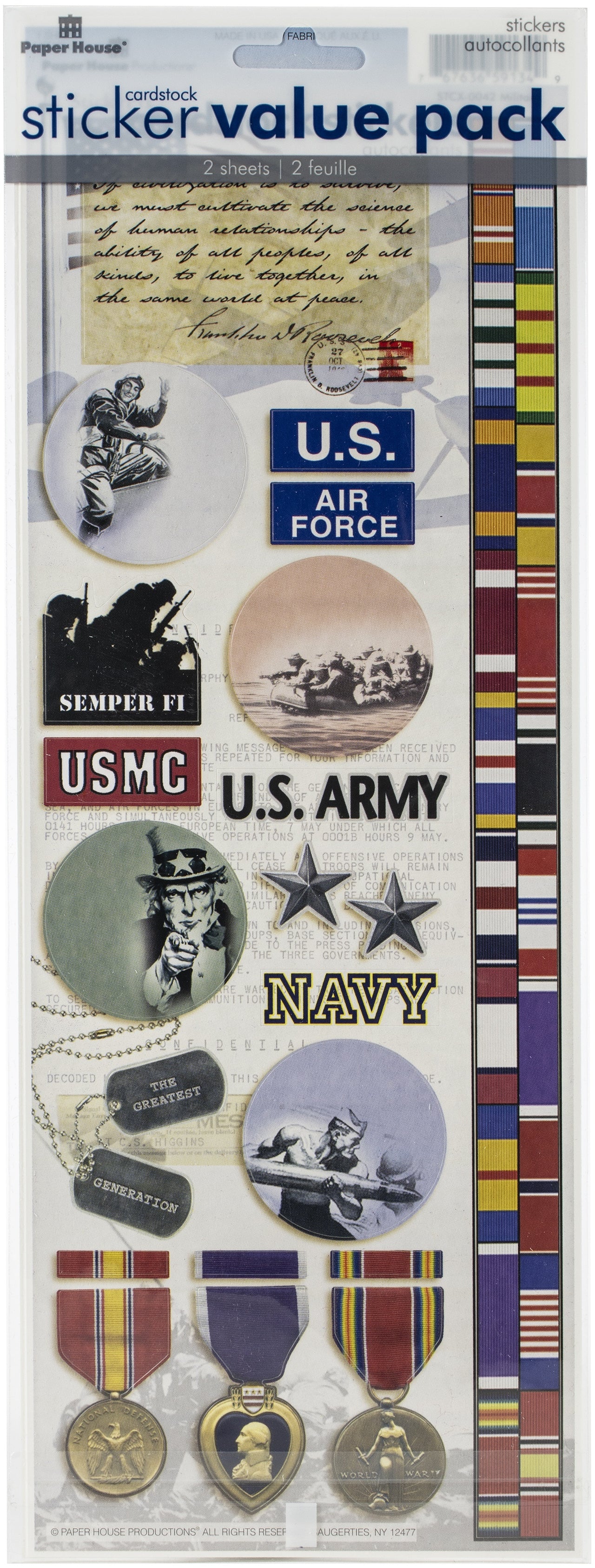Paper House Cardstock Sticker 2/Pkg - Us Marines