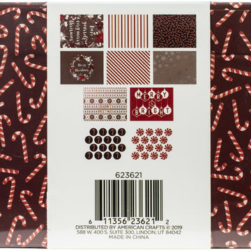 American Crafts DCWV Boxed A2 Cards W/Envelopes (4.375"X5.75") 32/Pkg - Candy Cane Christmas
