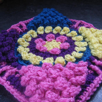 Winter Sun 9"/12" Crochet Block Afghan Square