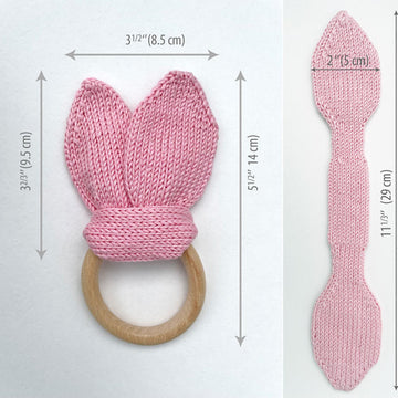 Bunny ears teething ring