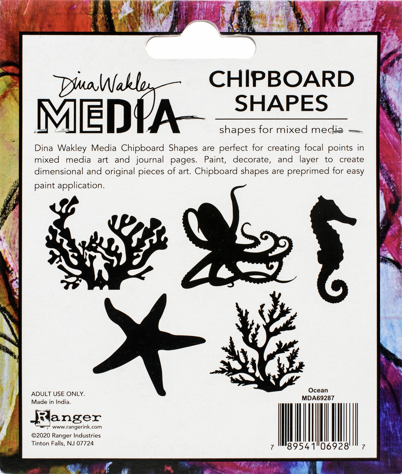 Ranger Dina Wakley Media Chipboard Shapes - Ocean