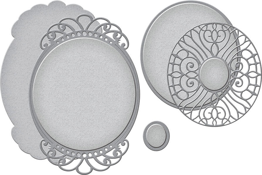 Spellbinders Flourished Fretwork Etched Die By Becca Feeken - Oval Coronet