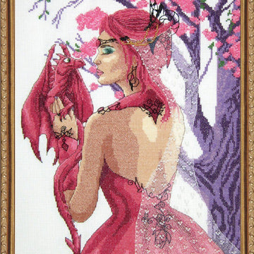 Janlynn Corporation Dragon Princess Cross Stitch Kit - 28cm x 38cm