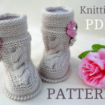 Knitting PATTERN Baby Booties Baby Girl Shoes