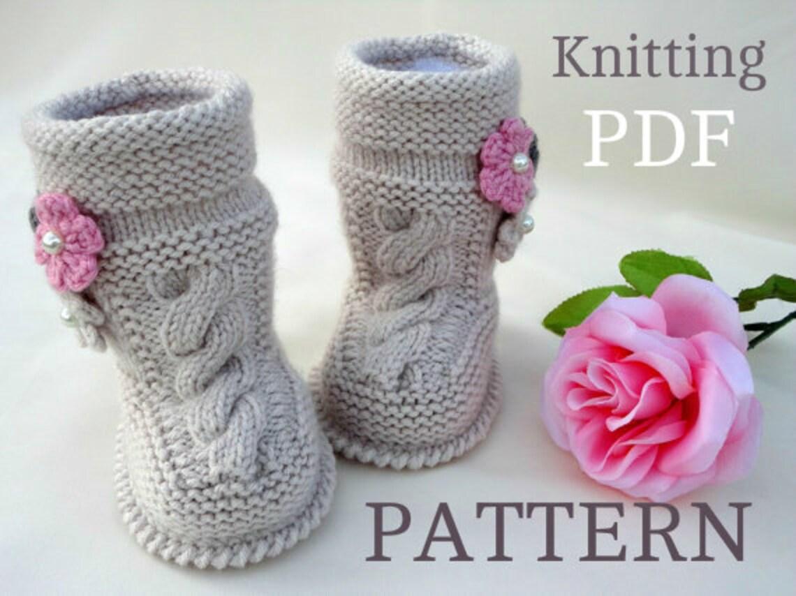 Knitting PATTERN Baby Booties Baby Girl Shoes