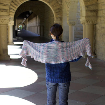 Frilled rainbow shawl