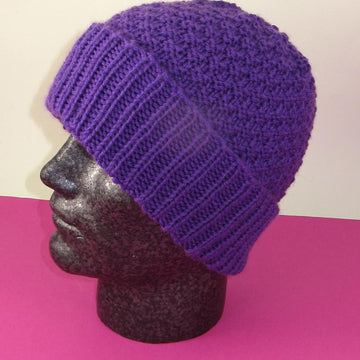 Chunky 2 Stitch Check Beanie Hat