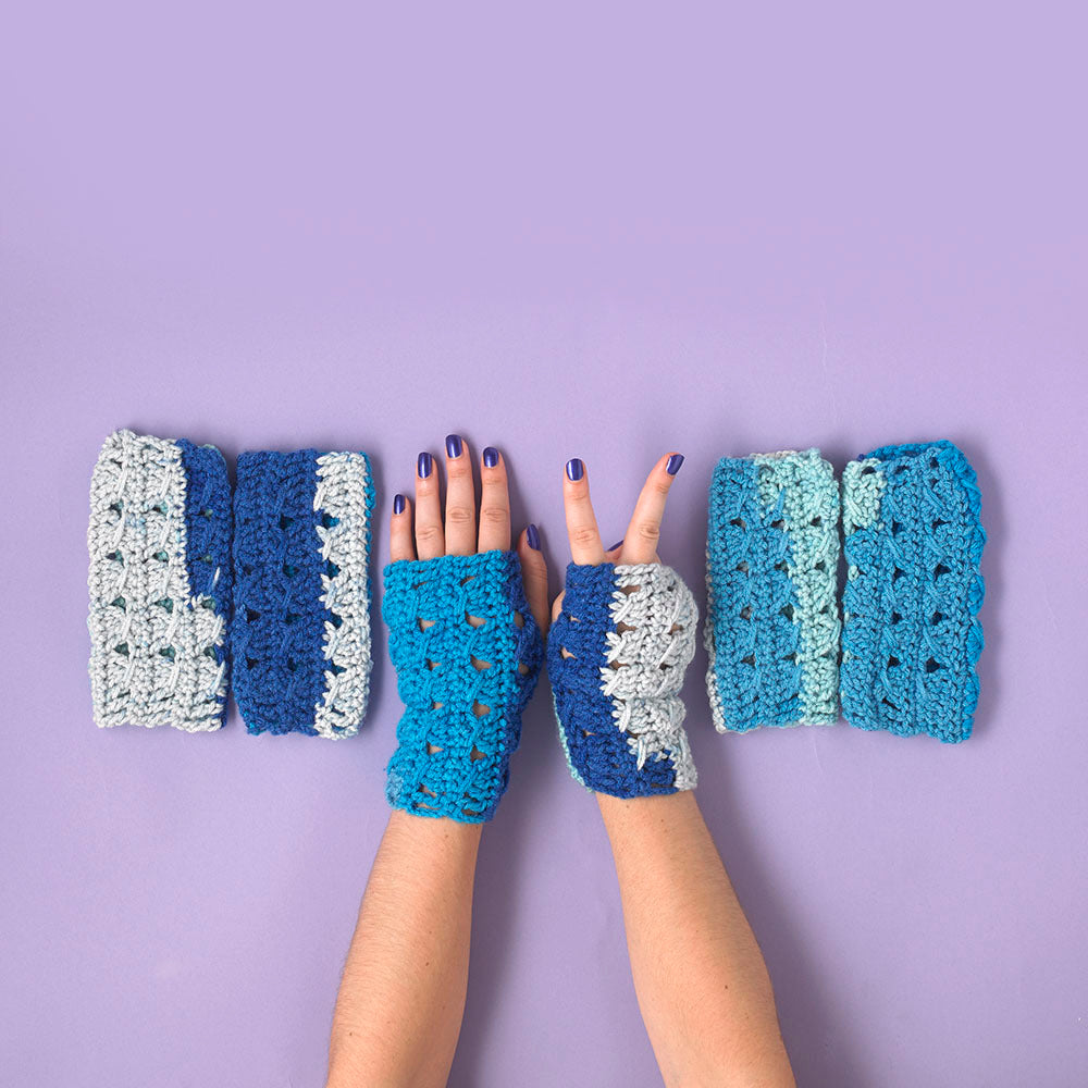 "The Essential Crocheted Wristwarmers" - Free Accessory Crochet Pattern in Paintbox Yarns Chunky Pots
