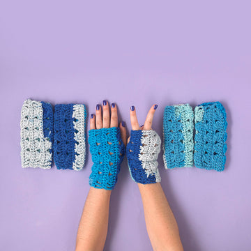 "The Essential Crocheted Wristwarmers" - Free Accessory Crochet Pattern in Paintbox Yarns Chunky Pots