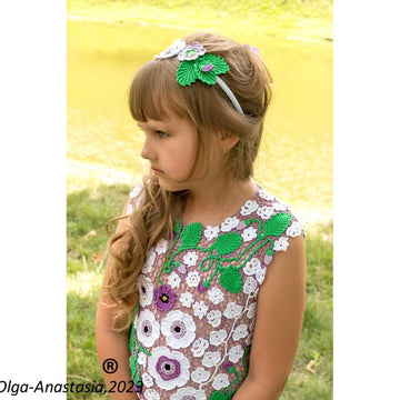 Headband with flowers crochet