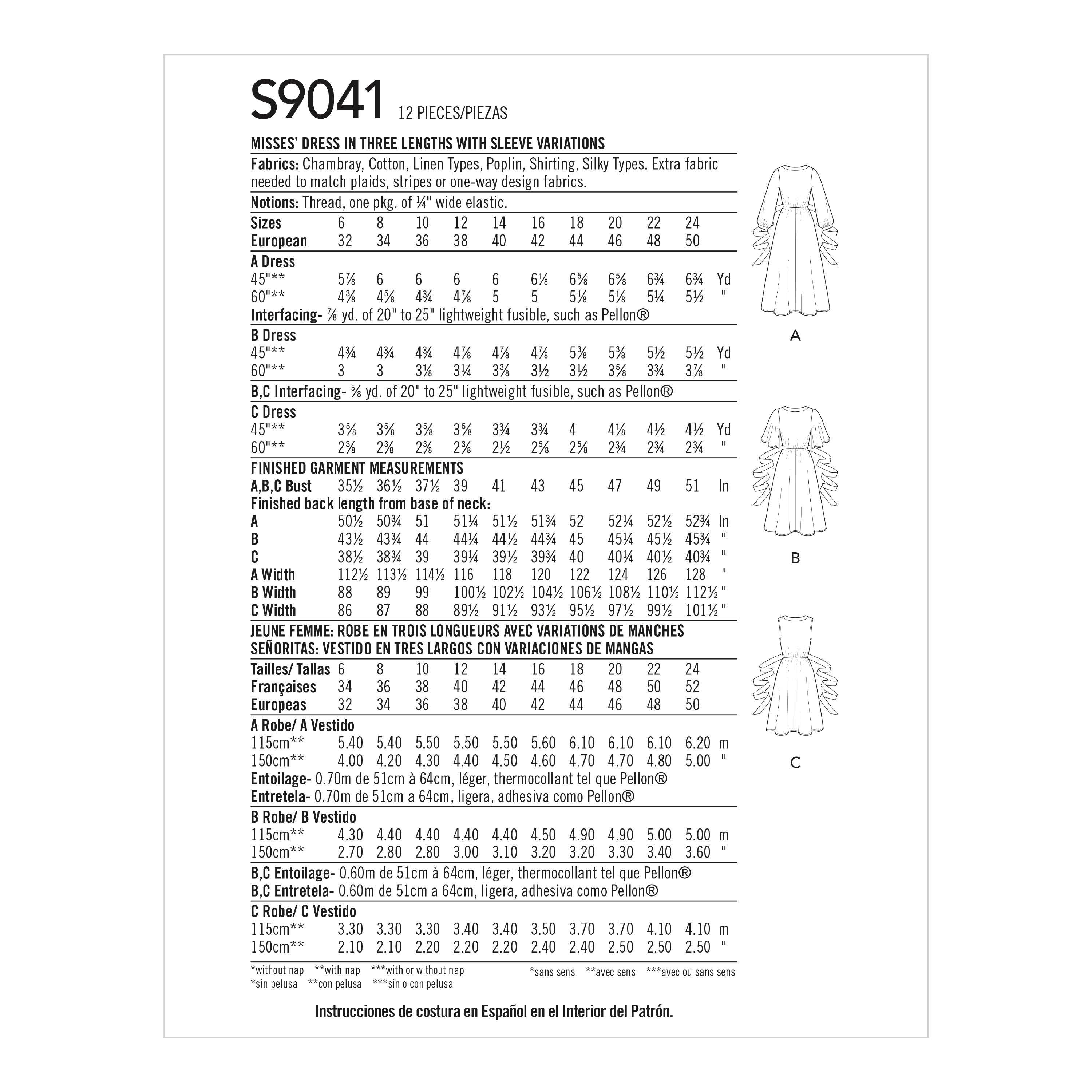 Simplicity Misses' Front Tie Wrap Dress In Three Lengths S9041 - Sewing Pattern