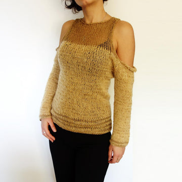 Nude Open Shoulder Sweater