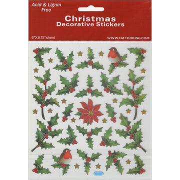 Tattoo King Sticker King Stickers - Holly Berries & Birds