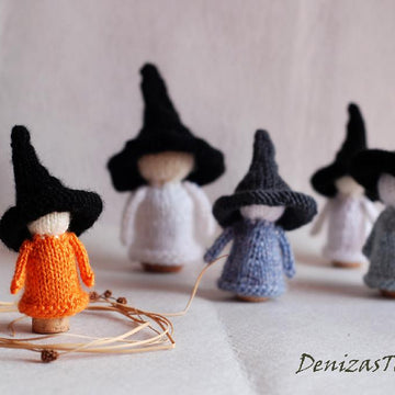 Waldorf Halloween Witches Babies from corks