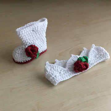 Baby Boot Bootie & Crown Set N 284
