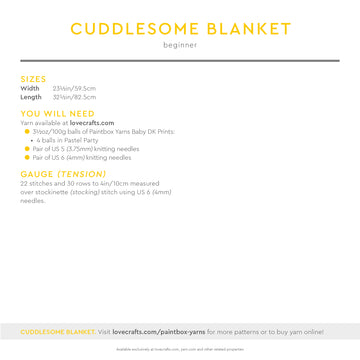 Cuddlesome Blanket - Free Afghan Knitting Pattern For Babies in Paintbox Yarns Baby DK Prints by Paintbox Yarns