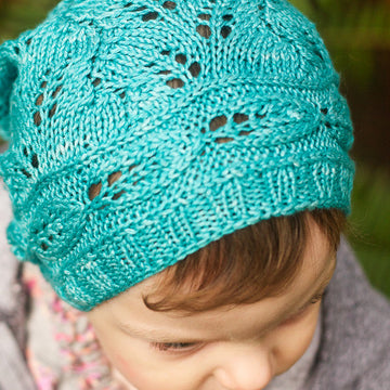 Sword Fern Hat in SweetGeorgia Merino Silk Fine - Downloadable PDF