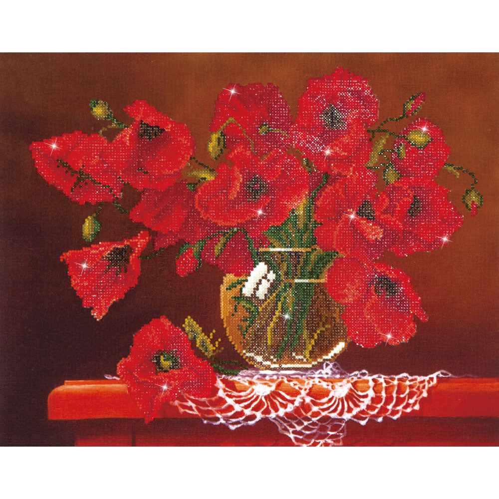 Diamond Dotz Red Poppies Diamond Painting Kit