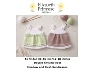 Meadow and Blush Dolls Sundress Knitting Pattern P44 – DK Yarn – Elizabeth Primrose Patterns