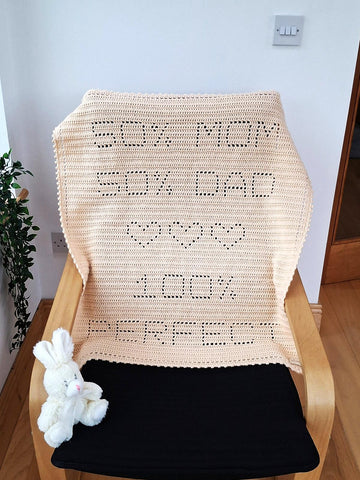 50% Mom 50% Dad 100% Perfect Filet Blanket