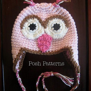 Elegant Owl Earflap Hat Crochet Pattern 257