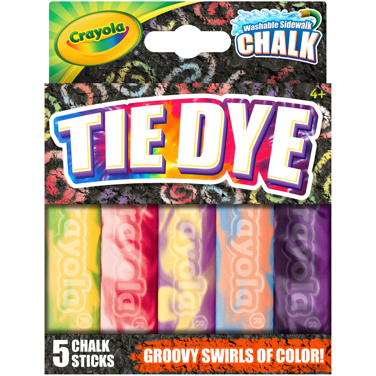 Crayola Tie-Dye Washable Sidewalk Chalk - 4/Pkg