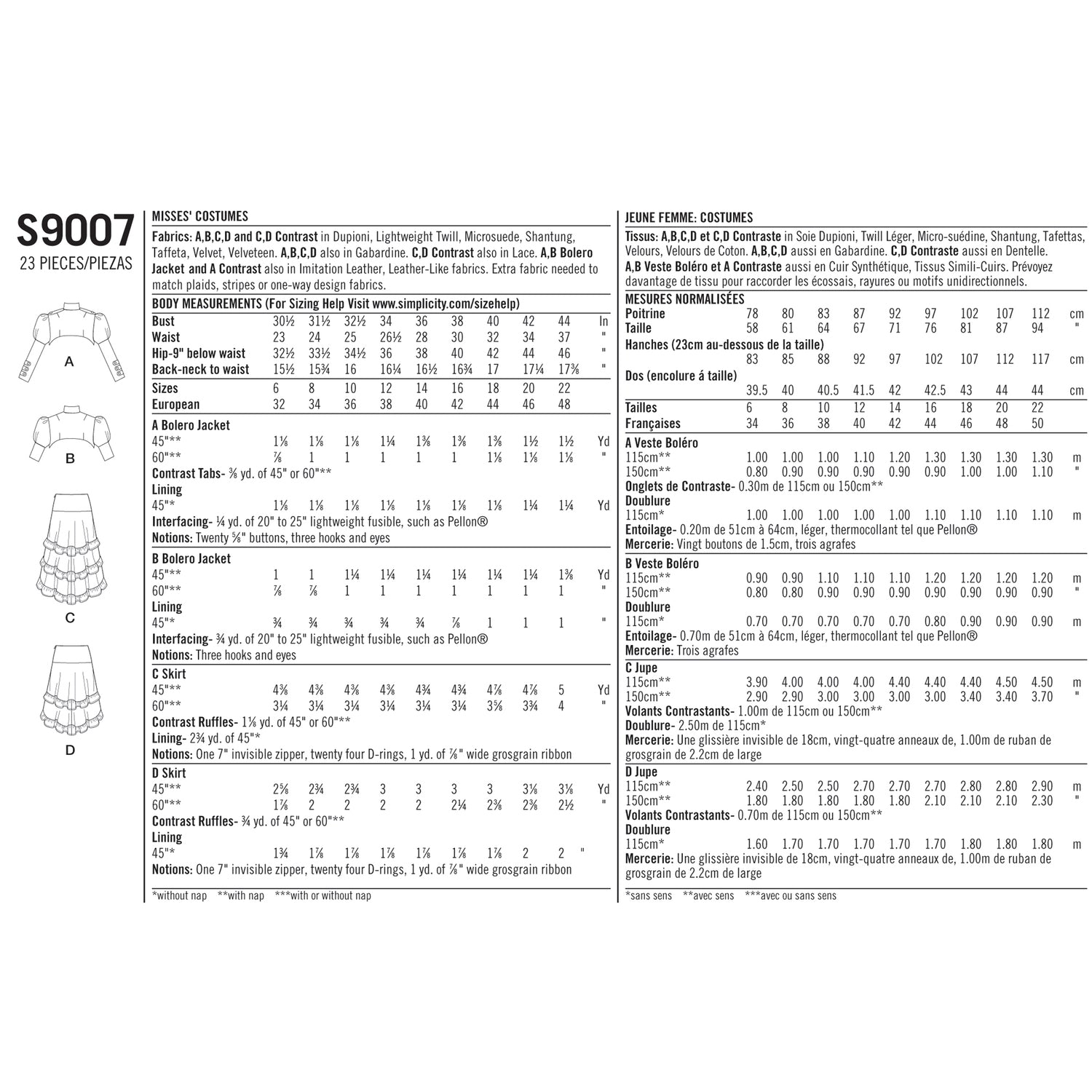 Simplicity S9007 Misses Steampunk Costumes - Sewing Pattern
