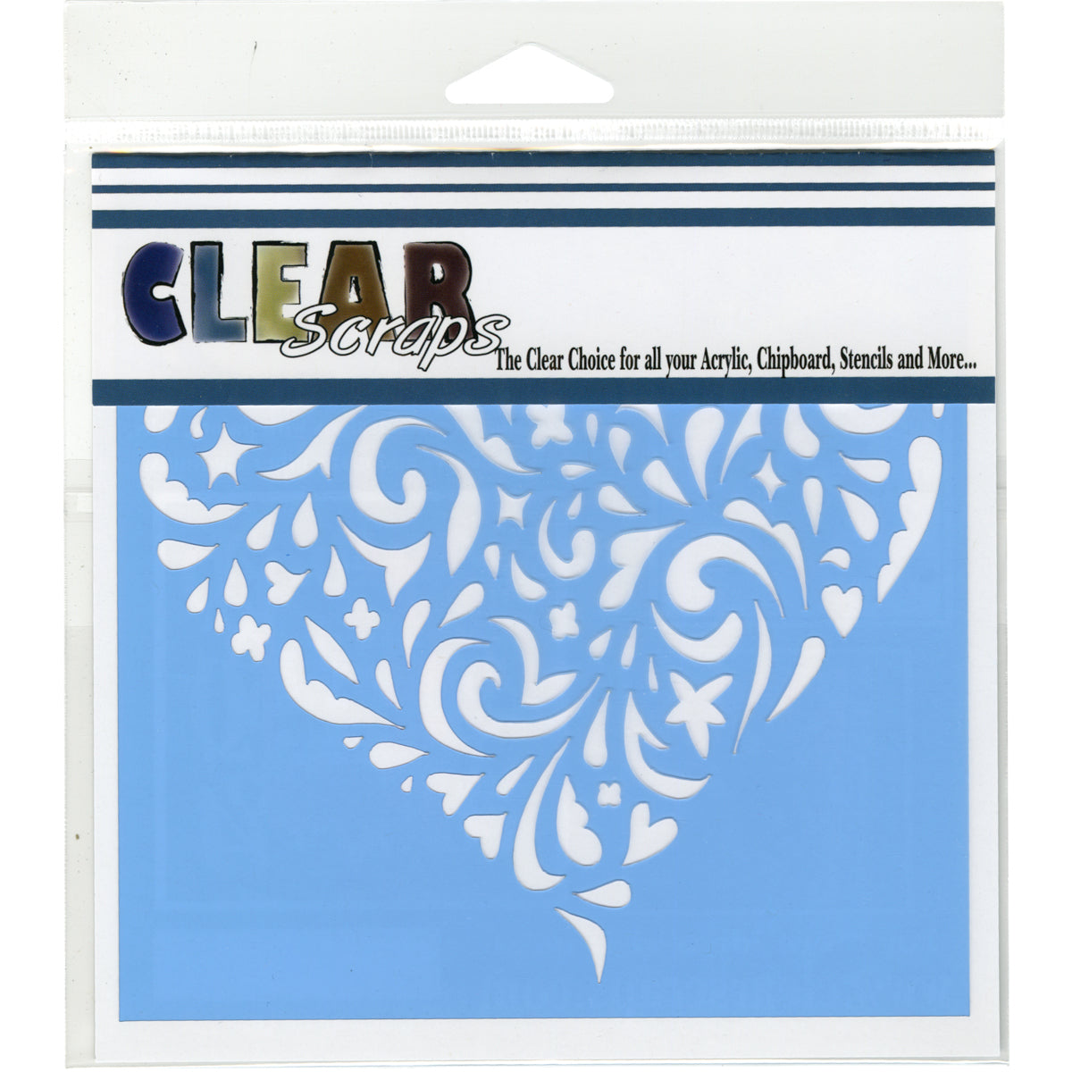 Clear Scraps Stencils 6"X6" - Swirl Heart