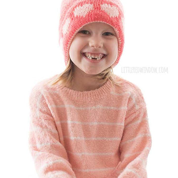 Double Brim Heart Hat