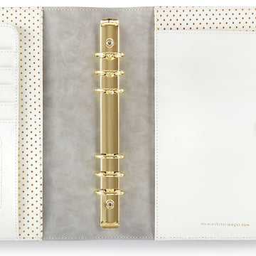 Webster's Pages Color Crush A5 Faux Leather 6-Ring Planner Binder 7.5"X10" - Live Your Best Life - Grey
