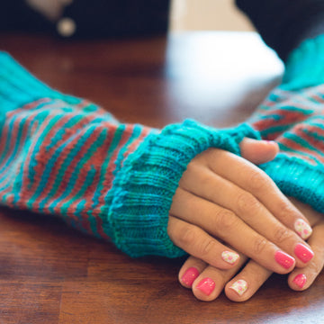 Tilt & Stack Gauntlets in SweetGeorgia Tough Love Sock - Downloadable PDF