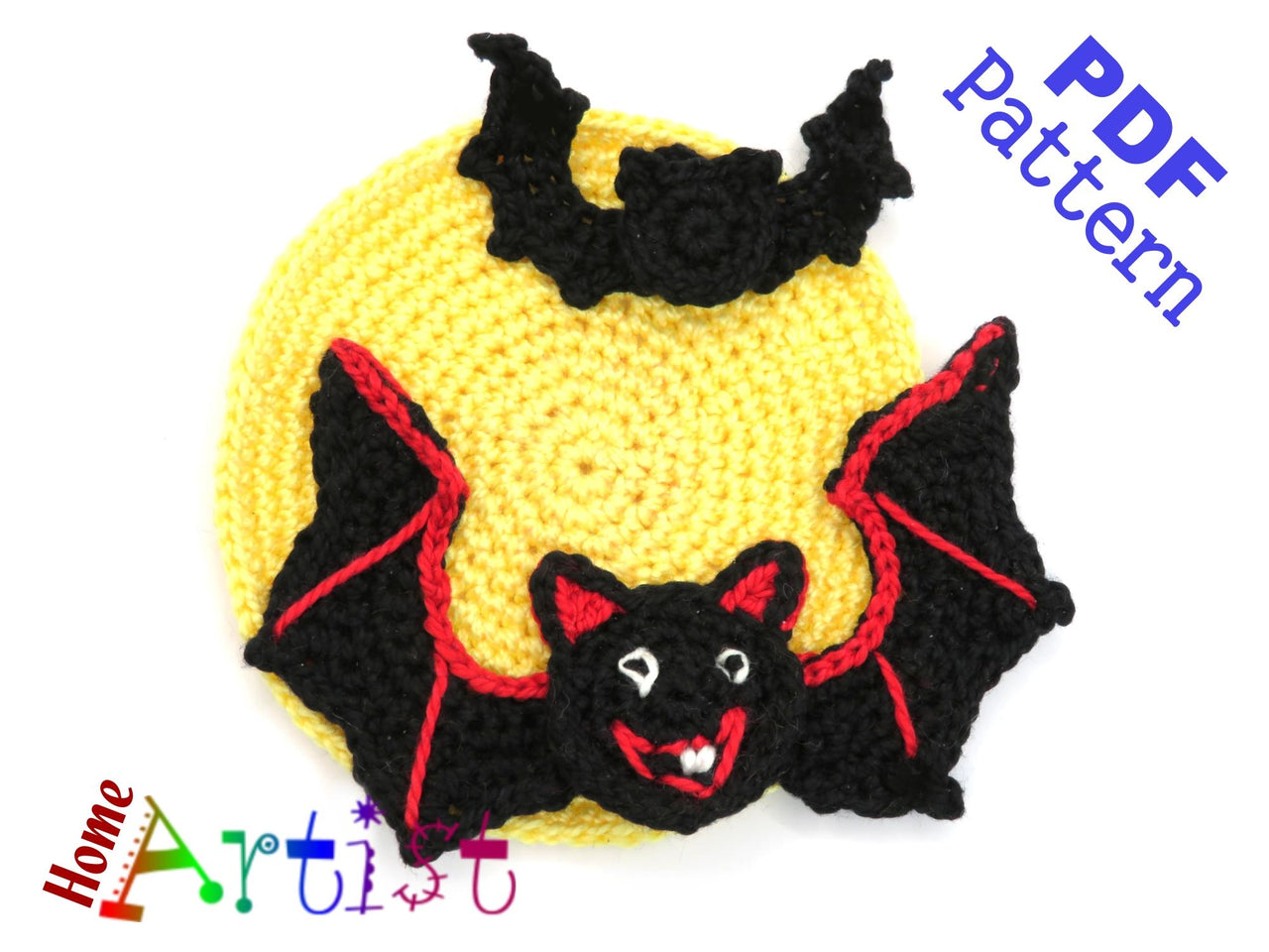 Bat + Moom Halloween Applique