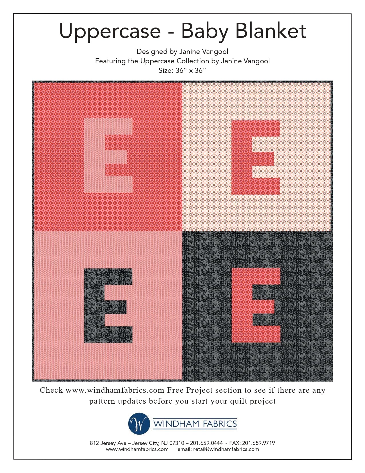 Windham Fabrics Uppercase Baby Blanket - Downloadable PDF