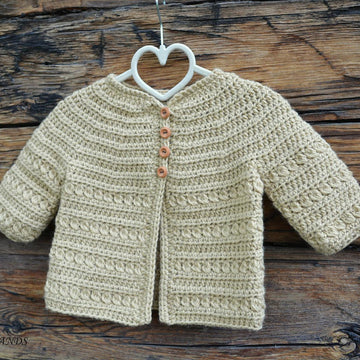 Crochet baby cardigan - Zoe Cardigan